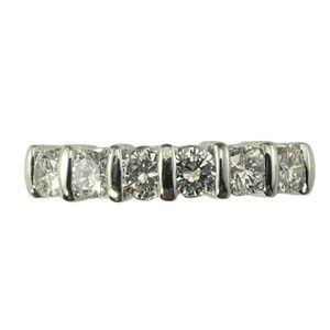 Platinum and Diamond Wedding Anniversary Band Ring Size 5.5 #16831